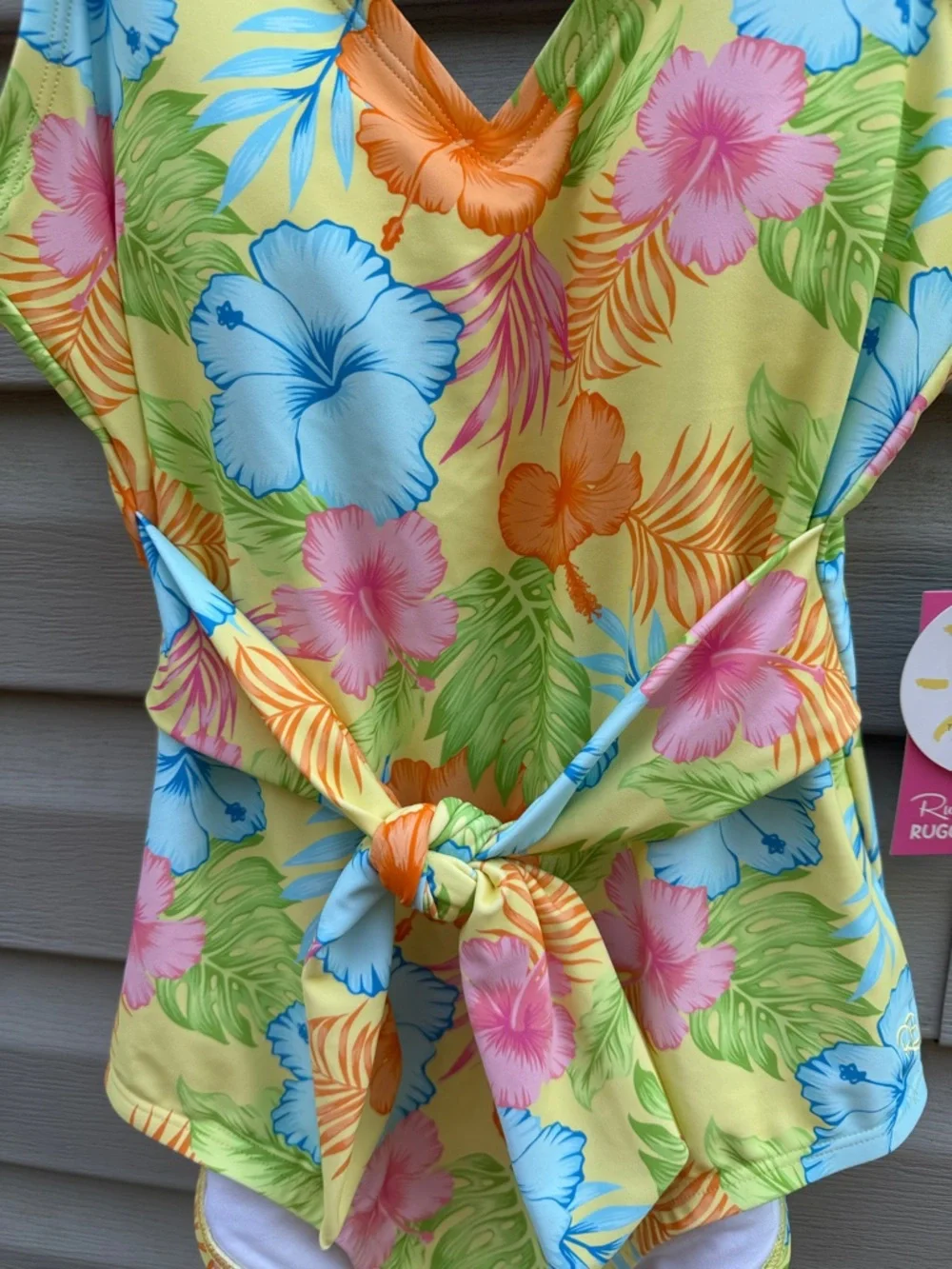 Ruffle Butts | Ruggedbutts NWT Happy Hula Tie Waist V-neck One Piece Suit Small